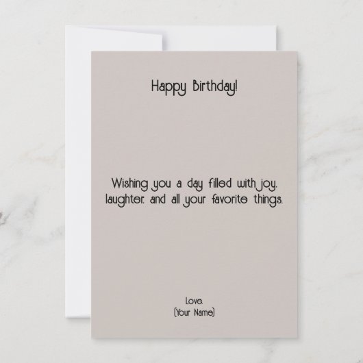 Cute Cat Birthday Card (Rückseite)