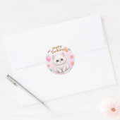 Cute cat birthday sticker  (Umschlag)
