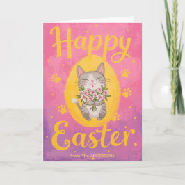 Cute Cat Bouquet Easter Personalized Easter  Feiertagskarte