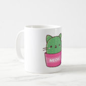 Cute Cat Cactus Plant Pun Kaffeetasse (Vorderseite Links)