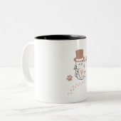 CUTE CAT CAT LOVERS HAT, FLOWER CAT ZWEIFARBIGE TASSE (Vorderseite Links)