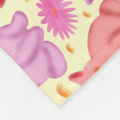 Cute Cat Cherry Floral Pattern | Kawaii Kitty  Fleecedecke (Ecke)