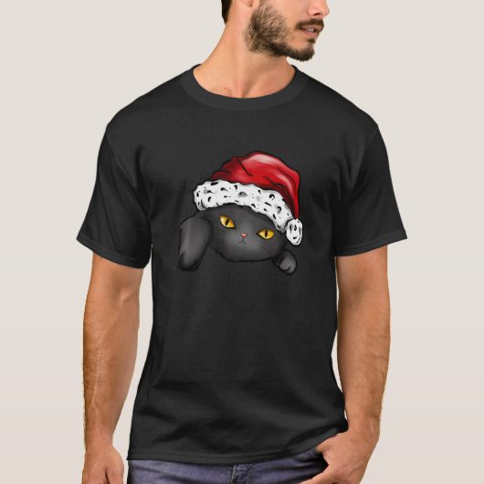 Cute Cat Christmas Hat Xmas Men Women Kids T-Shirt (Vorderseite)