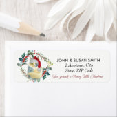 cute cat Christmas holiday return address labels (Insitu)