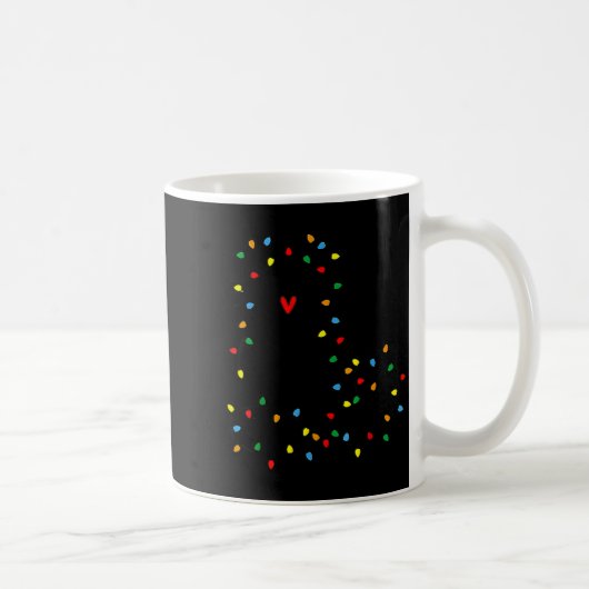 Cute Cat Christmas Light Graphic Cat Black Mom Lov Kaffeetasse (Rechts)