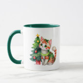 Cute cat christmas merry and bright tasse (Links)