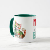 Cute cat christmas merry and bright tasse (Vorderseite Links)