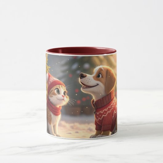 cute cat christmas mug tasse (Zentrum)