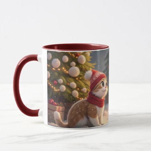 cute cat christmas mug tasse (Links)