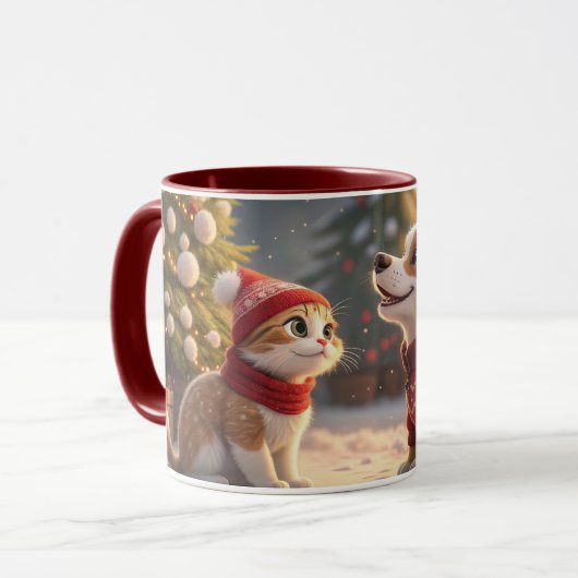 cute cat christmas mug tasse (Vorderseite Links)