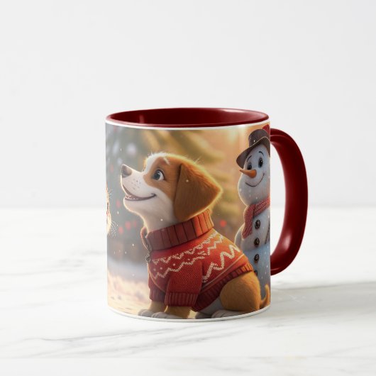 cute cat christmas mug tasse (VorderseiteRechts)