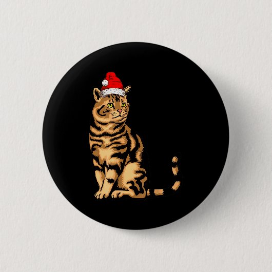 Cute Cat Christmas Shirt For Women Men Kids , Funn Button (Vorderseite)
