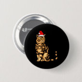 Cute Cat Christmas Shirt For Women Men Kids , Funn Button (Vorne & Hinten)