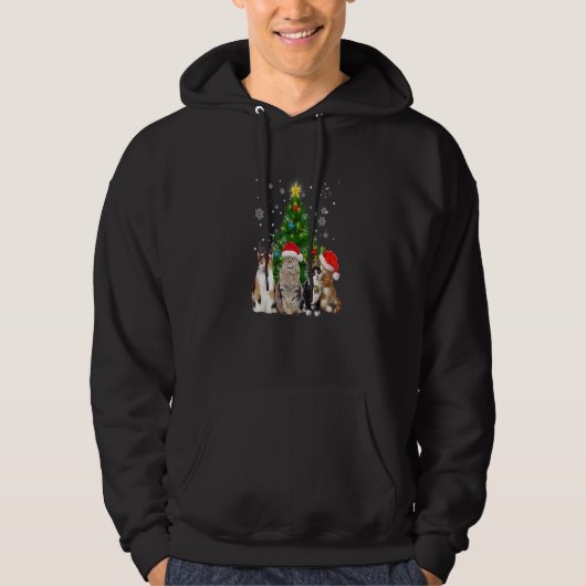 Cute Cat Christmas Tree Cat Xmas Cat Mom Women Ki Hoodie (Vorderseite)