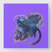 Cute Cat Clock Design Quadratische Wanduhr (Vorderseite)