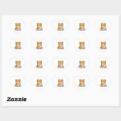 Cute Cat Coffee – Cozy Orange Cat Drinking Coffee  Herz-Aufkleber (Blatt)