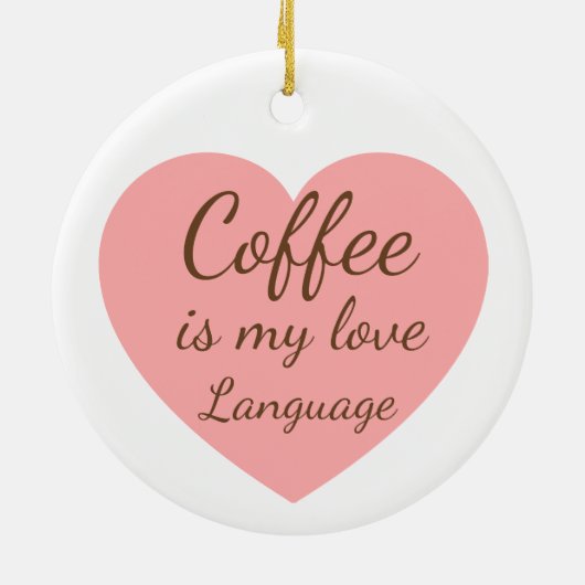 Cute Cat Coffee Love Language Keramik Ornament (Hinten)