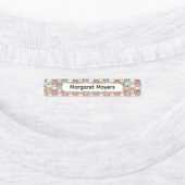 Cute Cat Collage Beige Blue Pink Pattern Name Etiketten (Befestigt)