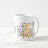 Cute Cat Couple snuggling in flowers Cat Lover Kaffeetasse (VorderseiteRechts)