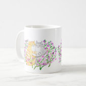 Cute Cat Couple snuggling in flowers Cat Lover Kaffeetasse (Vorderseite Links)