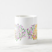 Cute Cat Couple snuggling in flowers Cat Lover Kaffeetasse (Mittel)