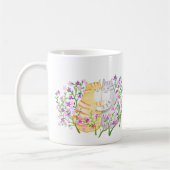 Cute Cat Couple snuggling in flowers Cat Lover Kaffeetasse (Links)