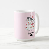 Cute Cat Couple Valentine Illustration Kaffeetasse (VorderseiteRechts)