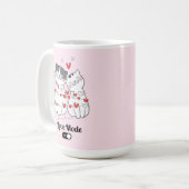 Cute Cat Couple Valentine Illustration Kaffeetasse (Vorderseite Links)