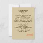 Cute Cat Couple Wedding Thank You Dankeskarte (Rückseite)