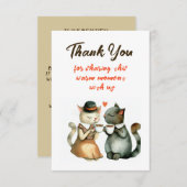 Cute Cat Couple Wedding Thank You Dankeskarte (Vorne/Hinten)