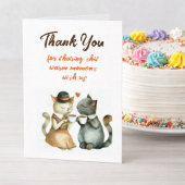 Cute Cat Couple Wedding Thank You Dankeskarte