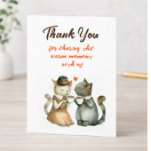 Cute Cat Couple Wedding Thank You Dankeskarte
