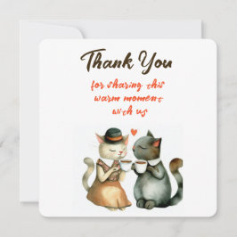 Cute Cat Couple Wedding Thank You Einladung