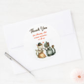 Cute Cat Couple Wedding Thank You Runder Aufkleber (Umschlag)