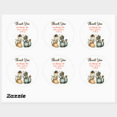 Cute Cat Couple Wedding Thank You Runder Aufkleber (Blatt)