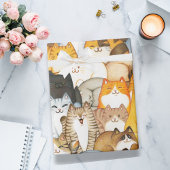 Cute Cat Crowd Wrapping Paper for Cat Lovers Geschenkpapier