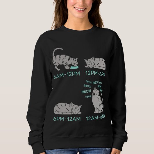 Cute Cat Daily Routine Sweatshirt (Vorderseite)