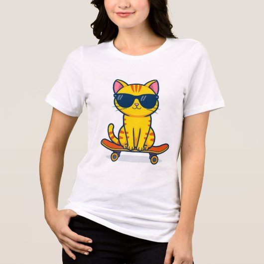 Cute Cat Design – Adorable Artwork  Tri-Blend Shirt (Vorderseite)