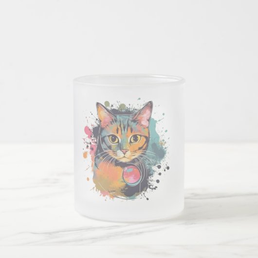 cute cat design mattglastasse (Mittel)