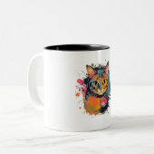 cute cat design  zweifarbige tasse (Vorderseite Links)