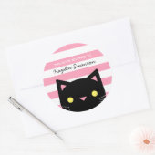 Cute Cat | Dieses Buch gehört Runder Aufkleber (Umschlag)