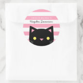 Cute Cat | Dieses Buch gehört Runder Aufkleber (Tasche)