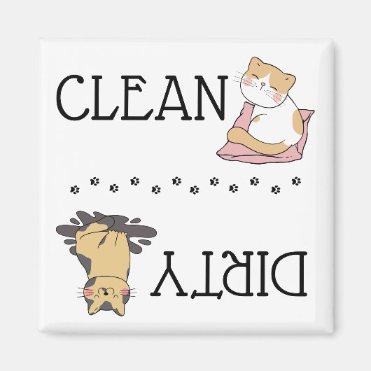 Cute Cat Dishwasher Magnet (Vorne)