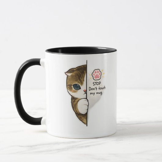 Cute Cat Don’t Touch My Mug Coffee Mug Tasse (Links)