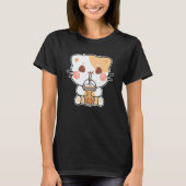 Cute Cat Drinking Boba T-Shirt (Vorderseite)
