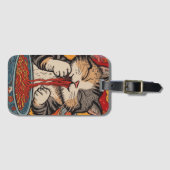 Cute Cat Eating Noodles Gepäckanhänger (Vorderseite (Horizontal))