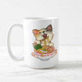 Cute Cat Eating Ramen Funny cartoon Anime kitty Kaffeetasse (Links)
