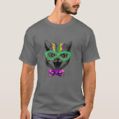 Cute Cat Face Funny Character Mardi Gras Carnival T-Shirt (Vorderseite)