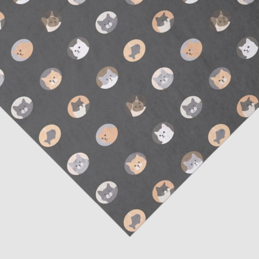 Cute Cat Face Tissue Paper with Cat Pattern Seidenpapier (Detail)