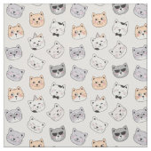 Cute Cat Faces Cotton Fabric Stoff (Muster)